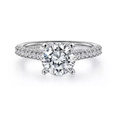 14K 0.24ct-Diamond 2.73-CZ Semi-Mount Ring