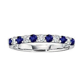 14K .10CT-Diamond Sapphire Band
