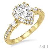 1/2 Ctw Diamond Semi-mount Engagement Ring in 14K Yellow and White Gold