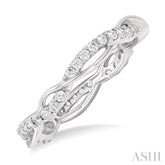 1/2 Ctw Twisted Round Cut Diamond Eternity Wedding Band in 14K White Gold