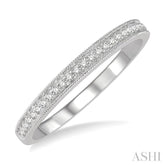 1/10 Ctw Round Cut Diamond Wedding Band in 14K White Gold