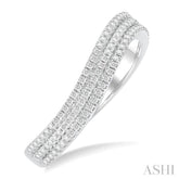 1/3 Ctw Curvy Triple Row Round Cut Diamond Fashion Band in 10K White Gold