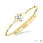 1/20 Ctw Petite Bezel Set Diamond Fashion Chain Ring in 10K Yellow Gold