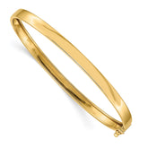 14K Polished 5.00mm Flexible Oval Bangle Bracelet