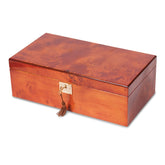 Luxury Giftware Mapa Burlwood Veneer High Gloss Finish Multi Use Locking Collector Box