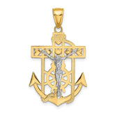 14k Two-tone Mariners Crucifix Pendant