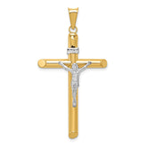 14k Two-Tone Polished Crucifix Pendant