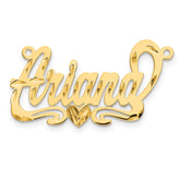 14k Yellow Gold Diamond-cut Heart Name Plate