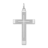 14K White Gold Laser Designed Cross Pendant