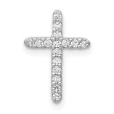 14k White Gold 1/8 carat Diamond Cross Chain Slide
