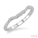 1/10 Ctw Round Cut Diamond Wedding Band in 14K White Gold