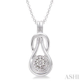 1/50 Ctw Round Cut Diamond Fashion Pendant in Sterling Silver with Chain