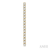 3 Ctw Single Line Drop Round Cut Diamond Tennis Earring in 14K Yellow Gold