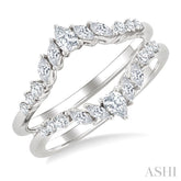 1/2 Ctw Chevron Pear, Marquise and Round Cut Diamond Insert Ring in 14K White Gold