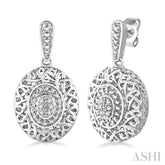1/20 Ctw Round Cut Diamond Fashion Earrings in Sterling Silver