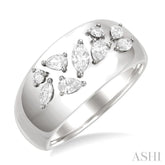 1/2 Ctw Mixed Diamond Cut Fashion Wide Band in 14K White Gold