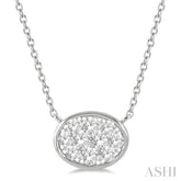 1/3 Ctw Oval Shape Lovebright Diamond Pendant With Chain in 14K White Gold