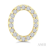 1/10 Ctw Initial 'O' Round Cut Diamond Earrings in 10K Yellow Gold