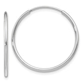 14k White Gold 1.2x25mm Polished Endless Tube Hoop Earrings