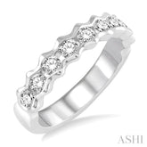 3/4 Ctw Round Cut Diamond Stack Band in 14K White Gold