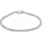 14K White Gold 3 CTW Lab-Grown Diamond Line 7" Bracelet