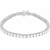 14K White Gold 8 CTW Lab-Grown Diamond Line 7" Bracelet
