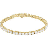 14K Yellow Gold 9 CTW Lab-Grown Diamond Line 7" Bracelet
