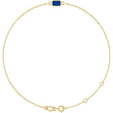14K Yellow Gold Lab-Grown Blue Sapphire 6 1/2-7 1/2" Bracelet