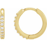 Platinum 1/3 CTW Lab-Grown Diamond Hinged 15 mm Hoop Earrings