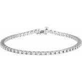 14K White Gold 2 1/4 CTW Natural Diamond Line 7 1/4" Bracelet