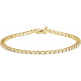 14K Yellow Gold 2 1/4 CTW Natural Diamond Line 7 1/4" Line Bracelet