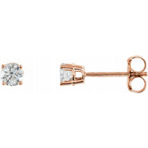 Sterling Silver 2.5 mm Imitation White Cubic Zirconia Earrings