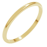 10K Yellow Gold 1.5 mm Lightweight Half Round Band Size 7