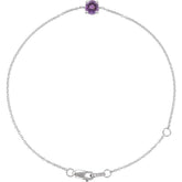 14K White Gold Natural Amethyst 6 1/2-7-1/2" Bracelet