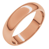 10K Rose Gold 5 mm Half Round Band Size 4