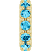 18K Yellow Gold-Plated Sterling Silver Natural Aquamarine Spacer Charm/Pendant