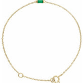 14K Yellow Gold Vermeil Lab-Grown Emerald 6 1/2-7 1/2" Bracelet