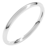 10K White Gold 1.5 mm Lightweight Comfort-Fit Half Round Band Size 8