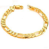 21k 5mm-6" Figaro ID Bracelet