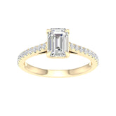 14k .85ct-Diamond Emerald-Cut-Asscher-Set Bridal-Ring