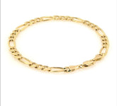 10K 8mm 9" Figaro Bracelet