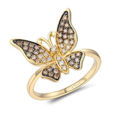 14K .43CT-Chocolate-Ombre Diamond-Butterfly Ring
