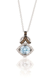14K 0.14ct-Dia 0.60ct-AquaMarine LeVian Pendant