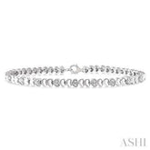 925 0.15CT Diamond Puff Heart Bracelet