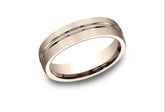 14K 6mm Size-11 Satin/Center-Cut Wedding-Band