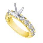 14K 1.00ct Diamond Prong-Set Semi-Mount