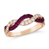 14K 0.35ct-Diamond 0.42ct-Ruby Fashion Ring