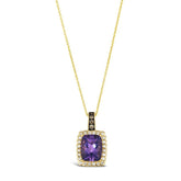 14K 0.25ct-Diamond 2.40ct/Amethyst Fashion Necklace