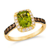 14k 1.50ct-Peridot .34ct-Diamond Ring