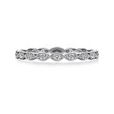 14K 0.27ct Diamond Prong-set/Eternity Wedding-Band